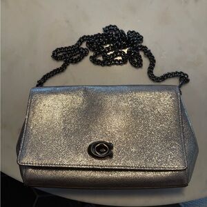 Coach Alexa Metallic Silver Mini Bag